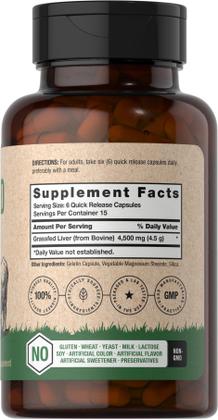 Imagem de Suplemento Horbäach Fígado Bovino com Capim Alimentado - 4500mg - 90 Cápsulas