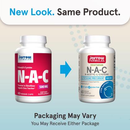 Imagem de Suplemento Jarrow Formulas N-A-C 500mg - Antioxidante para Fígado - 60 Cápsulas