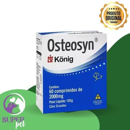 Imagem de Suplemento Konig Osteosyn para Cães e Gatos - 60 Comprimidos 2000Mg