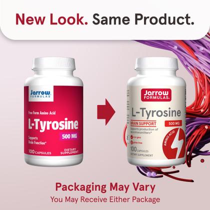 Imagem de Suplemento L-Tirosina Jarrow Formulas - 500mg - 100 Cápsulas