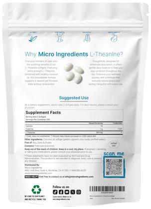 Imagem de Suplemento: microingredientes: L-teanina 400 mg, 400 cápsulas gelatinosas
