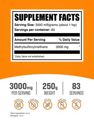 Imagem de Suplemento MSM BulkSupplements.com MSM em pó 250g