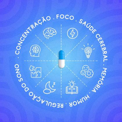 Imagem de Suplemento Nootrópico para Foco e Energia com 11 Ativos 60 Cápsulas