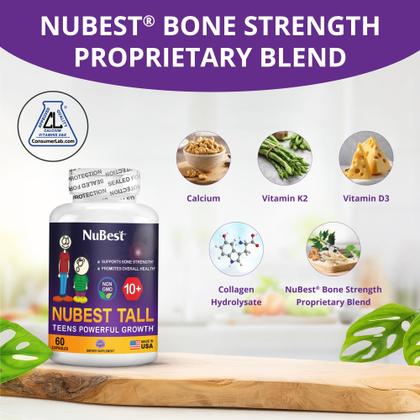 Imagem de Suplemento NuBest Tall 10+ Advanced Bone Strength, pacote com 3 unidades