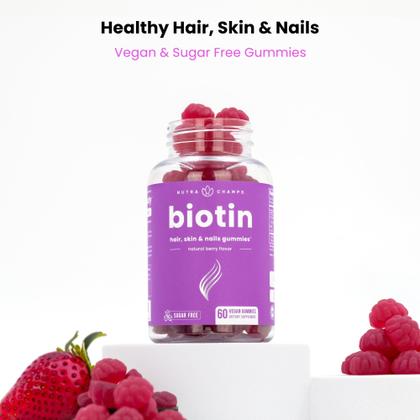 Imagem de Suplemento NutraChamps, gomas de biotina sem açúcar, 10.000 mcg, pacote com 2