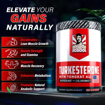 Imagem de Suplemento Old School Labs Turkesterone 15.000 mg para homens