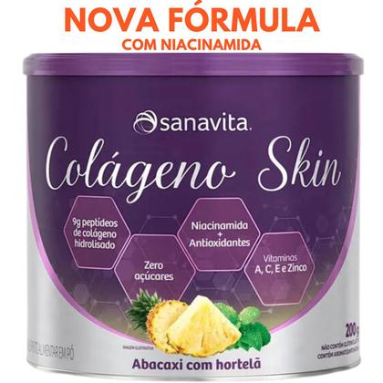 Imagem de Suplemento p/ pele Colágeno em Pó Hidrolisado Skin Sanavita 200g - Peptídeos bioativos