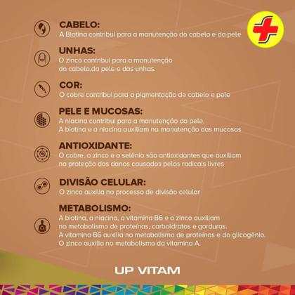 Imagem de Suplemento para Cabelos e Unhas Up Vitam 60 Cápsulas Crescimento