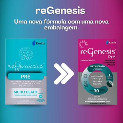 Imagem de Suplemento Regenesis Pré Metilfolato Exeltis - 30 Cápsulas