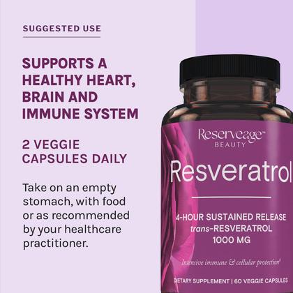 Imagem de Suplemento Reserveage Beauty Resveratrol 1000 mg 60 cápsulas
