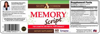 Imagem de Suplemento Script Essentials Memory Script Brain Support