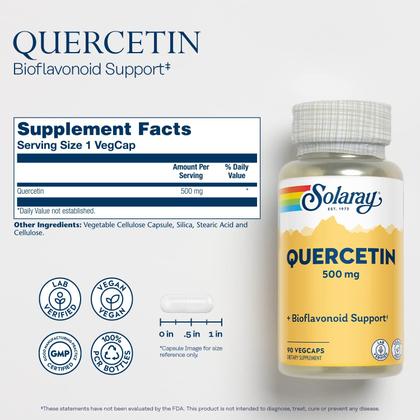 Imagem de Suplemento Solaray Quercetina 500mg - 90 Cápsulas - Suporte para Sinusite
