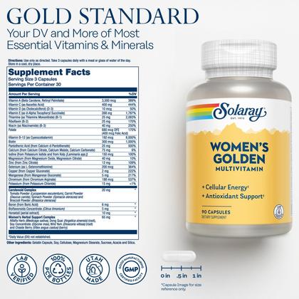 Imagem de Suplemento Solaray Women's Golden Multi-Vita-min 90 cápsulas