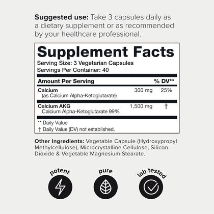 Imagem de Suplemento Toniiq Ca AKG 1800mg - 120 Cápsulas de Alta Pureza
