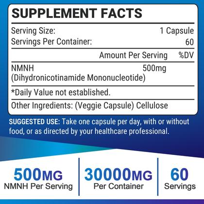 Imagem de Suplemento Ucessuyy NMNH (mononucleotídeo de dihidronicotinamida) 500 mg