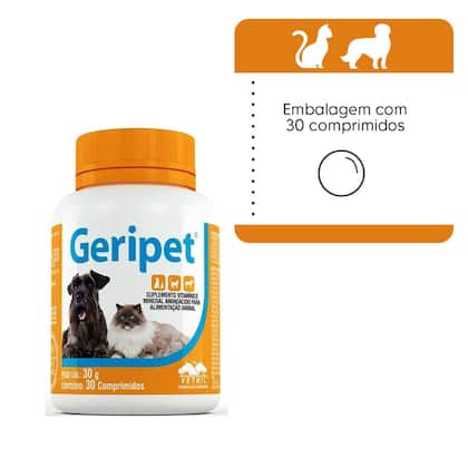 Imagem de Suplemento Vitamina para Cachorro Gato Idoso Geripet 30 Cp