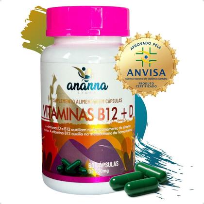 Imagem de Suplemento Vitaminas B12 e Vitamina D 60 Caps 500mg