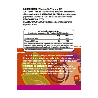 Imagem de Suplemento Vitaminas B12 e Vitamina D 60 Caps 500mg