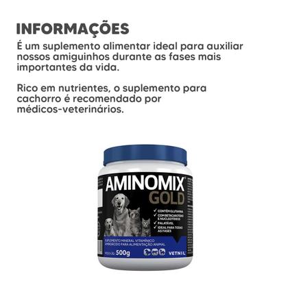 Imagem de Suplemento Vitamínico Aminomix Gold Vetnil 500GRS