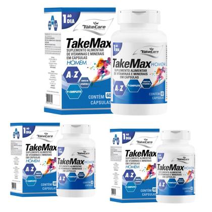 Imagem de Suplemento Vitamínico Masculino Take Max Homem 60 Cápsulas A a Zinco