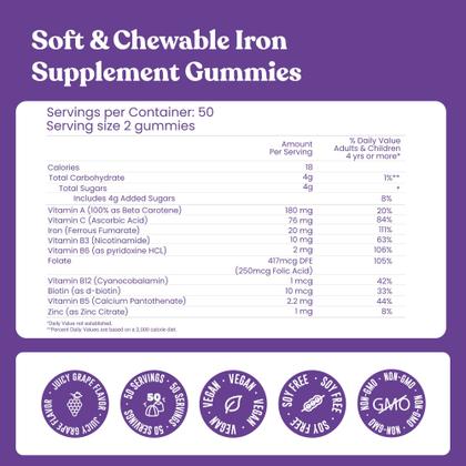 Imagem de Suplementos de gomas de ferro Fully Nutrition 100 unidades