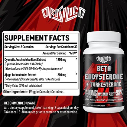Imagem de Suplementos Orisilico 1400mg Beta Ecdysterone e Turkesterone
