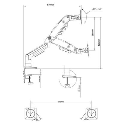 Imagem de Suporte 2 Monitores 17 a 34 Articulado Pistão a Gás F160 NB