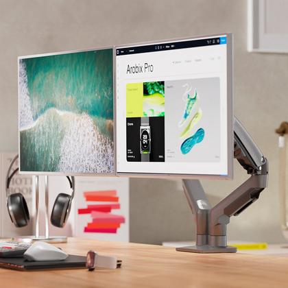 Imagem de Suporte 2 Monitores 17 a 34 Articulado Pistão a Gás F160 NB