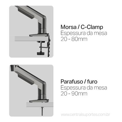 Imagem de Suporte 2 Monitores 17 a 34 Articulado Pistão a Gás F160 NB