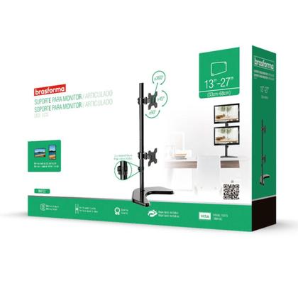 Imagem de Suporte 2 Monitores Mesa Articulado Brasforma de 13'' a 32''