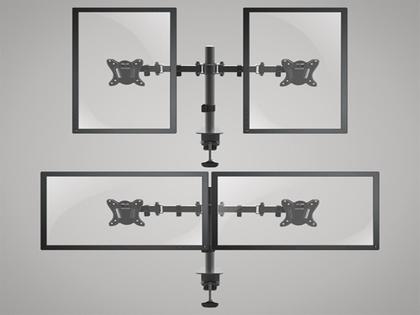 Imagem de Suporte 2 Monitores Tv 13 a 32 Articulado de Mesa Aço Duplo Braço Ajustável Vesa Monitor 32 Polegadas