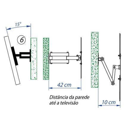 Imagem de Suporte 4 Mov Para Tv Vizzion, Tcl, Samsung Ate 70 Polegadas
