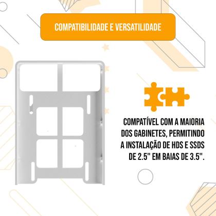 Imagem de Suporte Adaptador Hd Ssd 2,5 Para 3,5 Servidores Desktop Abs