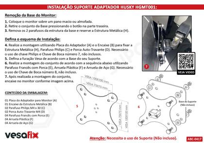 Imagem de Suporte Adaptador Vesa Monitor Husky Storm 27 Polegadas Sem Furação Vesa - HGMT001 MO-HST-27C