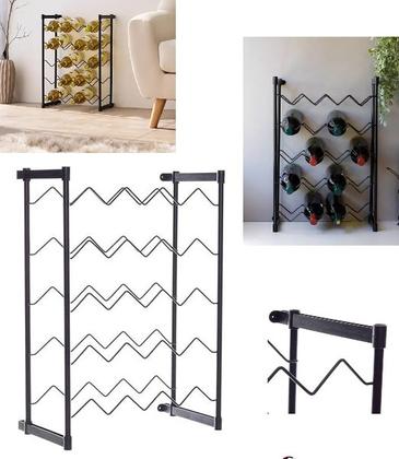 Imagem de Suporte Adega 20 Garrafas Aramado Preto Metaltru