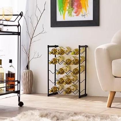 Imagem de Suporte Adega 20 Garrafas Aramado Preto Metaltru