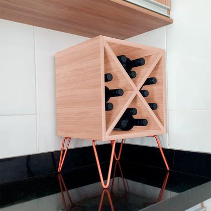 Imagem de Suporte Adega De Vinho Santiago Madeira MDF 12 Garrafas - Cobre Jade