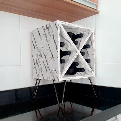 Imagem de Suporte Adega De Vinho Santiago Madeira MDF 12 Garrafas - Preto Vulcano