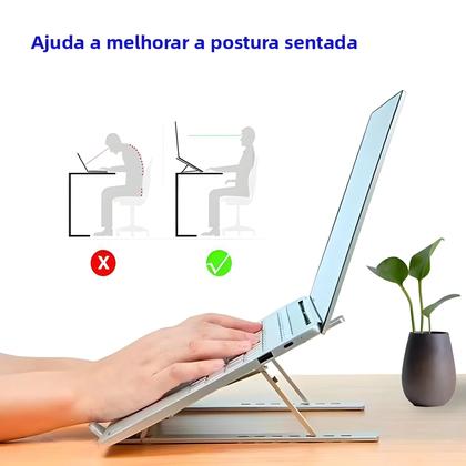 Imagem de Suporte Ajustável De Alumínio Para Laptop, Dobrável E Portátil Para Macbook Air Pro, Notebook,