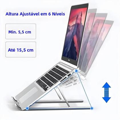 Imagem de Suporte Ajustável De Alumínio Para Laptop, Dobrável E Portátil Para Macbook Air Pro, Notebook,