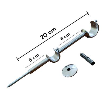 Imagem de  Suporte Alongado Duplo Para Varão Alumínio 28/19mm