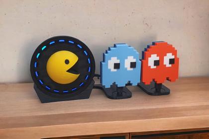 Imagem de Suporte alusivo ao Pac-man compativel com Alexa Echo Dot 3 - Decoração E Presente