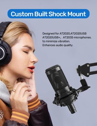 Imagem de Suporte antichoque com filtro Pop para microfone Audio Technica AT2020