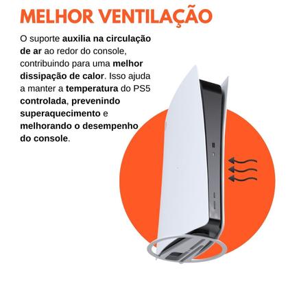 Imagem de Suporte Apoio Base Vertical Circular de Mesa Compatível com PS5 e PS5 Slim - ARTBOX3D