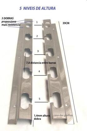 Imagem de Suporte Apoio De Grelha Para Churrasqueira Até 60Cm Largura