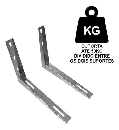 Imagem de Suporte Ar Condicionado Universal Inox Escovado 12000 BTUs Comercial
