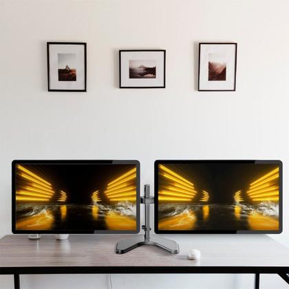 Imagem de Suporte Articulado 2 Monitores 14 a 32 Base de Mesa SIM-3000