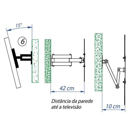 Imagem de Suporte Articulado com 4 movimentos retrátil para Smart TV 60” Crystal 4K Samsung  Wi-Fi Bluetooth HDR Alexa Built