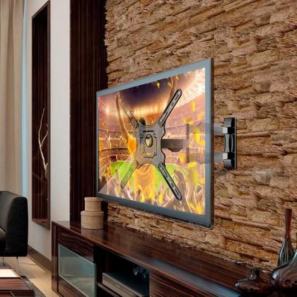 Imagem de SUPORTE ARTICULADO DE 4 MOVIMENTOS PARA TVS LCD, LED,SMART TV 26 ATE 65 Com Braço de 62cm