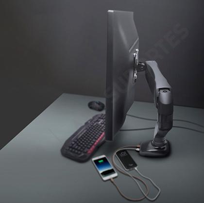 Imagem de Suporte Articulado de Mesa com Pistão a Gás COM CABO USB para Monitores de 17 à 35 Polegadas 5ª Geração - ELG F90USB